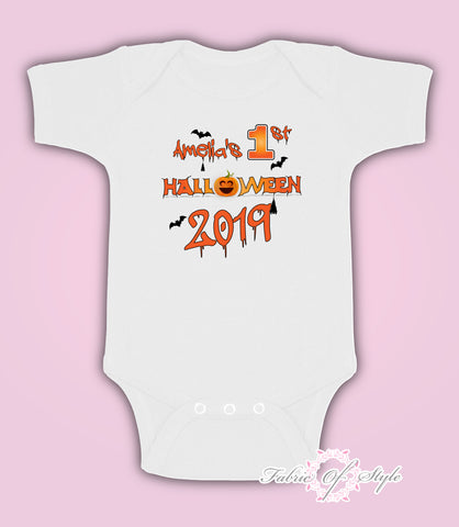 Personalised My First 1st Halloween 2019 Baby Kids Present Grow Body Suit Vest