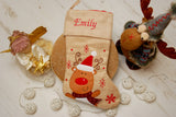 Personalised Hessian Luxury Embroidered Kids Christmas Stocking