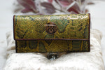 wallet purse Roberto Cavalli large green snake skin