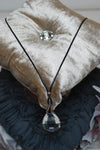 Long Glass Stone Pendant Necklace