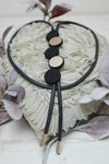 Long Black Necklace with Beads Ornament