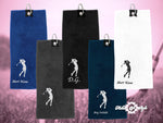 Lady Golfer Personalised Embroidered Golf Microfibre Towel