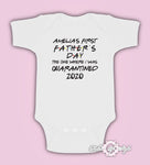 Personalised 1st Fathers Day Friends Quarantine Distancing Kids Body Suit Vest