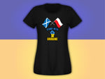 Scotland Poland Football Euro Kibic Glasgow 2022 female T-shirt - DONATION TO SUPPORT UKRAINE