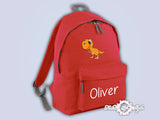 Personalised Kids Backpack - Any Name Dinosaur Girls Boys Back To School Bag