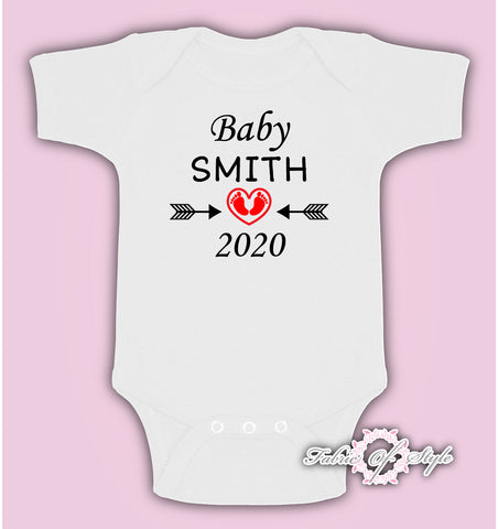 Pregnancy Baby Announcement Personalised Name Baby Kids Body Suit Vest II