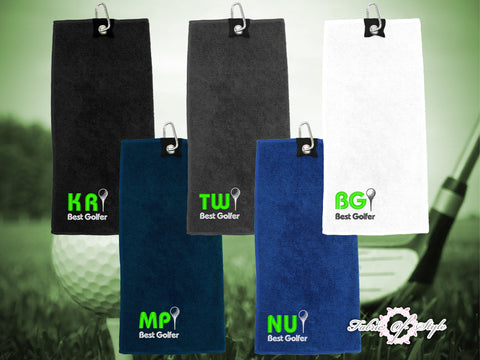 Personalised Embroidered Best Golfer Golf Microfibre Towel