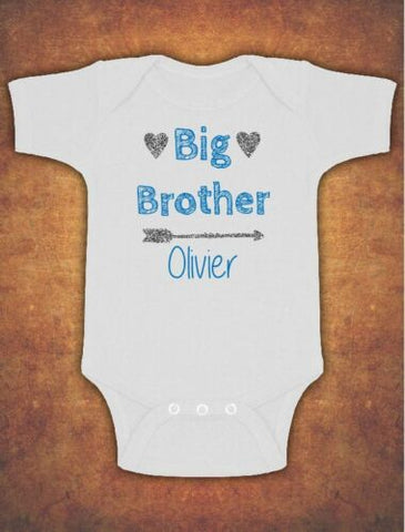 Personalised Big Brother Birthday Present Gift baby Kids Grow Body Suit Vest Boy