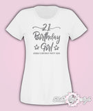 Silver Personalised Birthday Girl Squad Any Year 18th 21st 30th 40th T-shirt Female