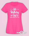 Personalised Birthday Girl Squad 18th 21st 30th 40th 50th T-shirt Ladies Fuchsia