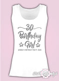 Vest Tank Birthday Girl Any Year 18th 21st 30th 40th T-shirt Female Silver