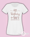 Personalised Vest Tank Birthday Girl Any Year 18th 21st 30th 40th T-shirt Female Rose Gold