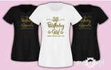 Gold Personalised Birthday Girl Squad Any Year 18th 21st 30th 40th T-shirt Female