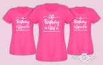 Personalised Birthday Girl Squad 18th 21st 30th 40th 50th T-shirt Ladies Fuchsia