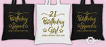 Personalised Birthday Girl Squad 18th 21st Personalised Tote Bags Gold