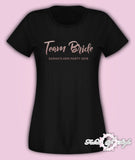Rose Gold Team Bride Hen Do Party Tribe Personalised T-shirt Ladies
