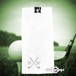 Personalised Embroidered Golf Crossed Microfibre Towel