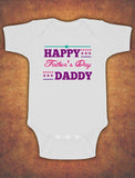 Happy 1st First Fathers Father's Day Baby Kids Body Suit Vest Girls