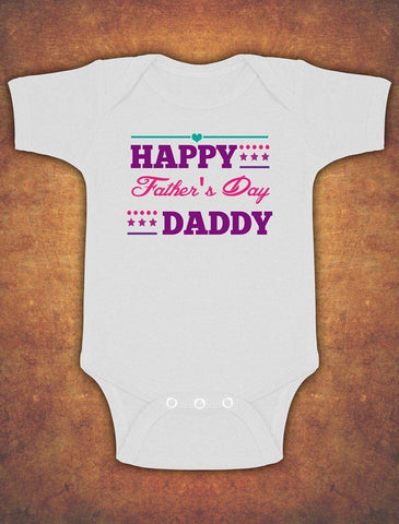 Happy 1st First Fathers Father's Day Baby Kids Body Suit Vest Girls