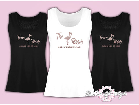 Vest Tank Top Flamingo T Personalised T-shirt Ladies Rose Gold