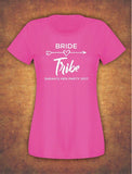 Hen Do Party Bride Tribe Personalised T-shirt Ladies Female Fushia