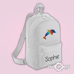 Personalised Kids Backpack - Any Name Dolphin Boys Girls NURSERY Back To School Bag