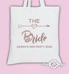 Rose Gold Hen Do Party Bride Tribe  Custom Personalised Ladies Tote Bags