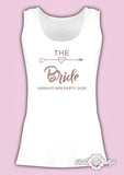 Vest Tank Top Hen Do Party Bride Tribe Wedding  Personalised T-shirt Ladies Female Rose Gold