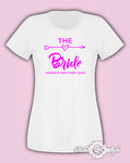 Hen Do Party Bride Tribe Personalised T-shirt Ladies Female Pink Lettering