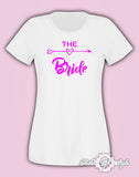 Hen Do Party Bride Tribe  T-shirt Ladies Female Pink Lettering