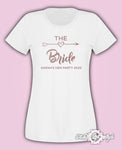 Hen Do Party Bride Tribe Wedding  Custom Personalised T-shirt Ladies Female Rose Gold