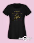 Hen Do Party Bride Tribe Wedding  Custom Personalised T-shirt Ladies Female Gold