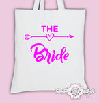 Hen Do Party Bride Tribe  Ladies Tote Bags Pink Lettering