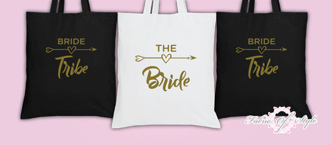 Hen Do Party Bride Tribe  Ladies Tote Bags Gold