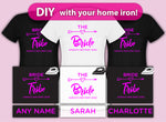 Bride Tribe Iron On T Shirt Transfer  Squad Hen Do Party Vinyl Pink