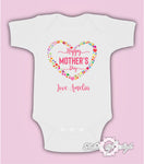 Personalised Hearts Happy Mothers Day Baby Kids 2021 Body Suit Vest Girl