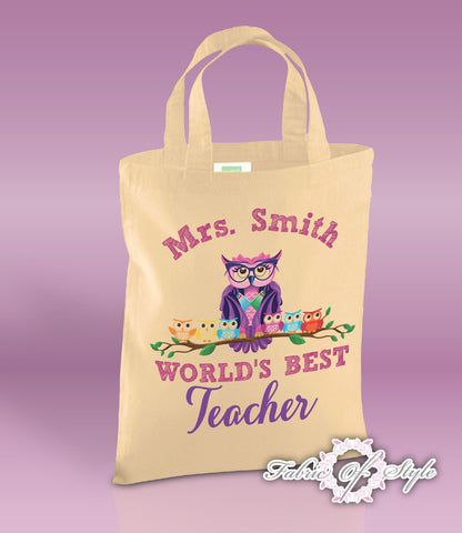 PERSONALISED Tote Bag Thank You Teacher School Gift  World's Best Natural