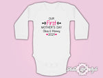Personalised  Our First Mothers Day  Baby Kids Body Suit Long Sleeve Vest Girl