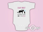 Personalised Lion  Our First Mothers Day Baby Kids 2021 Body Suit Vest Boy
