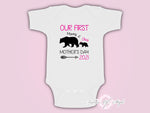 Personalised Bear Our First Mothers Day Baby Kids 2020 Body Suit Vest Girl