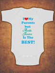 Personalised I Love My Parents But Auntie Baby Kids Grow Body Suit Vest Boy