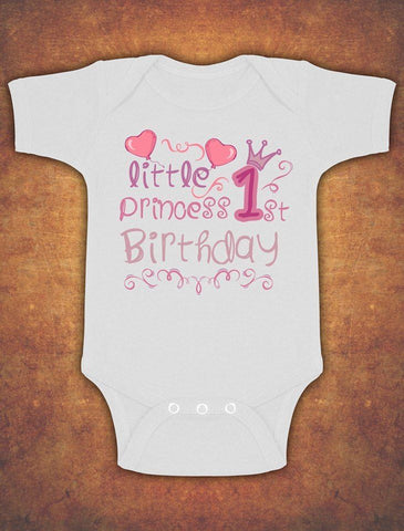 Little Princess First 1st Birthday Cute Baby Kids Present Grow Body Vest Girl