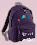 Personalised Kids Backpack - Any Name Dolphin Girls Boys Back To School Bag