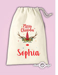 Personalised Unicorn Christmas Xmas Kids Baby Present Santa Sack Bag Stocking
