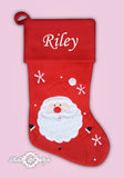 Personalised Red Luxury Embroidered Kids Christmas Stocking