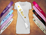 Personalised Hen Party Stag Birthday Sash Sashes Any Age Girl Party Bride