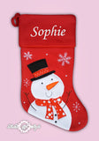 Personalised Red Luxury Embroidered Kids Christmas Stocking