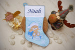 Personalised Kids Pink Blue Luxury Embroidered Kids Christmas Stocking