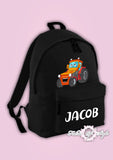 Personalised Kids Backpack - Any Name Tractor Girls Boys Back To School Bag