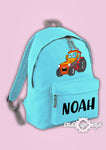 Personalised Kids Backpack - Any Name Tractor Girls Boys Back To School Bag